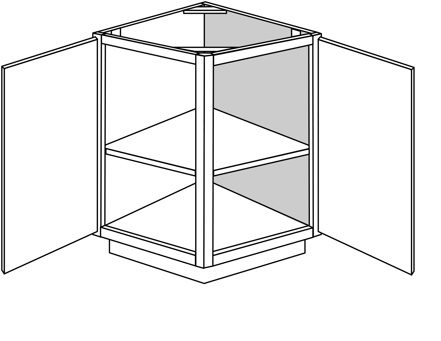 Single Door Angle Base 24" Wide JSI