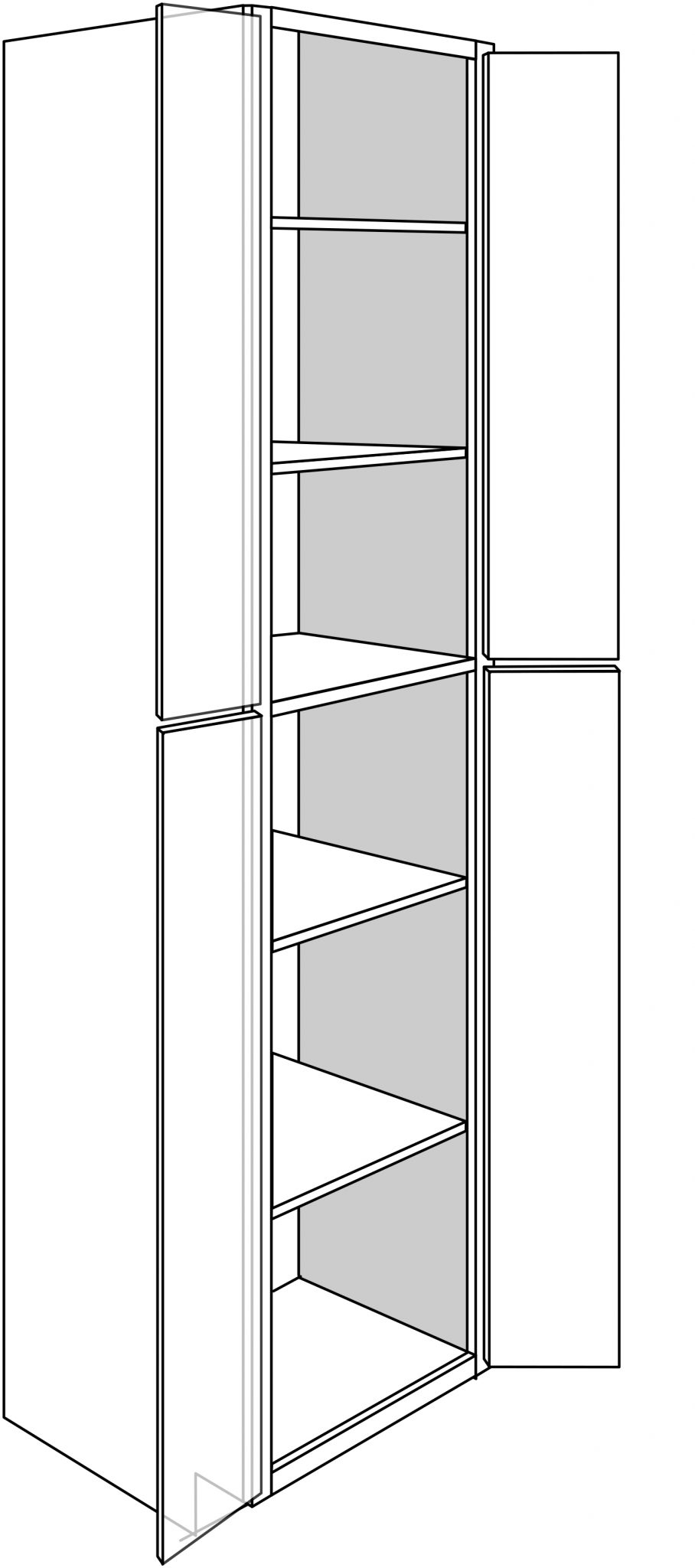 4Door Pantry 24" W x 96" H JSI